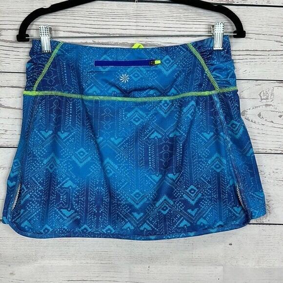 Athleta Sprint Skort Skirt Womens Small Blue Athletic Golf Tennis Pull on Print - Picture 3 of 11